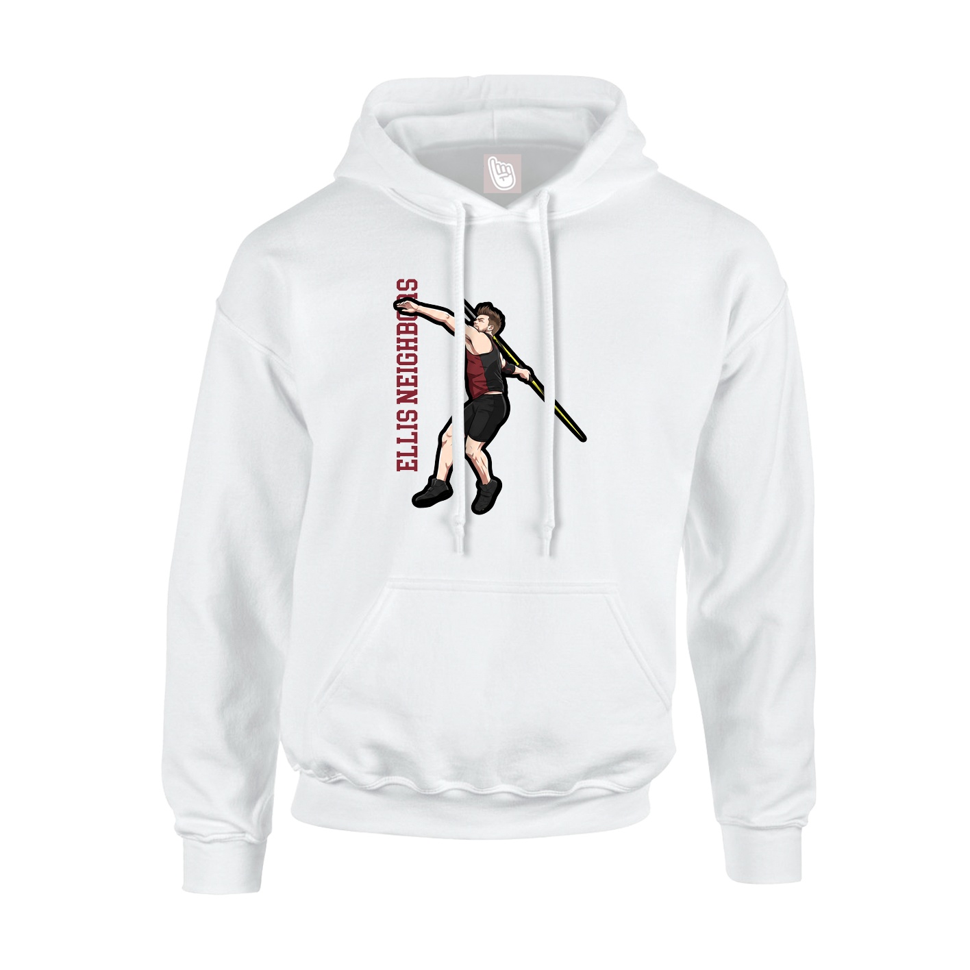 Youth Hoodie — Name Vertical in White