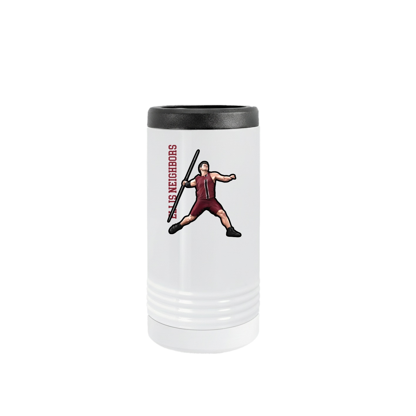 Slim Beverage Holder — Name Vertical in White