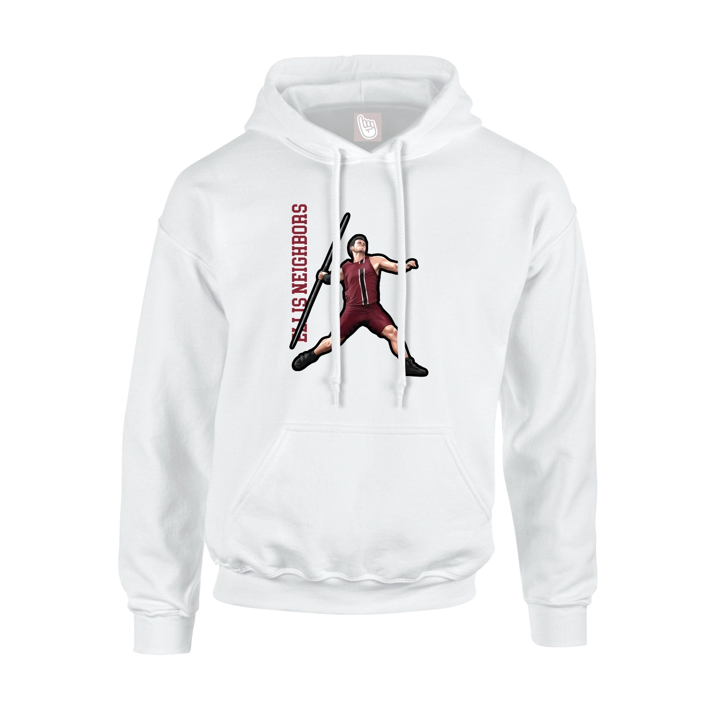 Youth Hoodie — Name Vertical in White