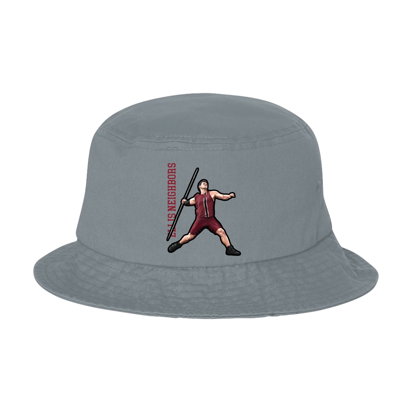 Bucket Cap — Name Vertical in Grey