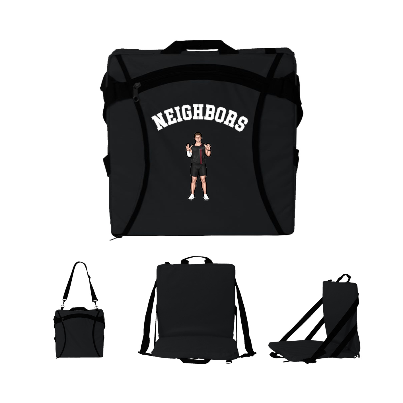 Folding Stadium Seat — Shirsey Arch in Black