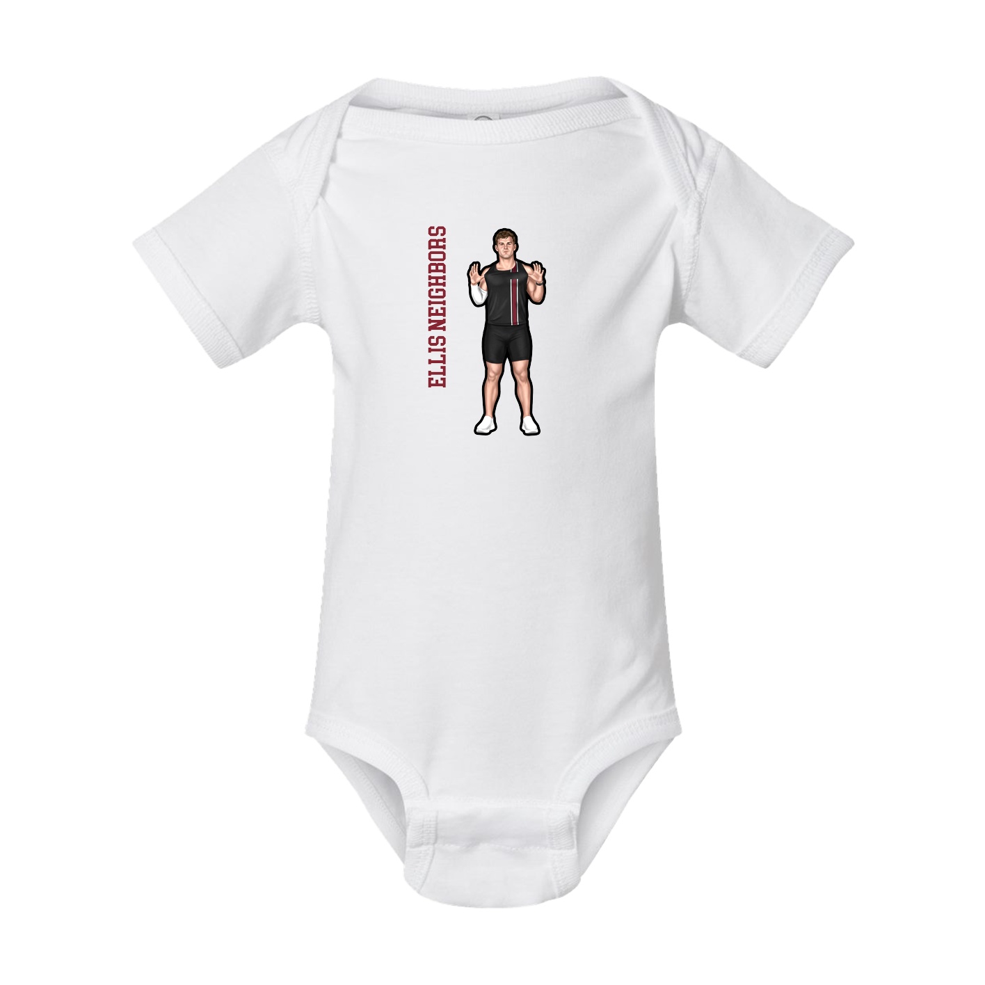 Baby Onesie — Name Vertical in White