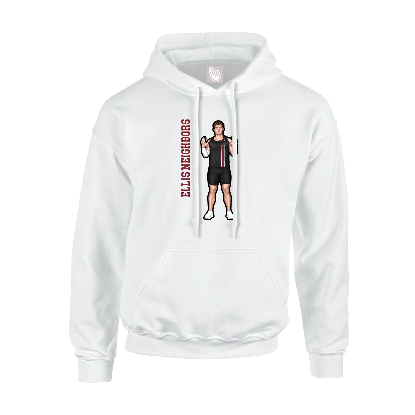 Hoodie — Name Vertical in White