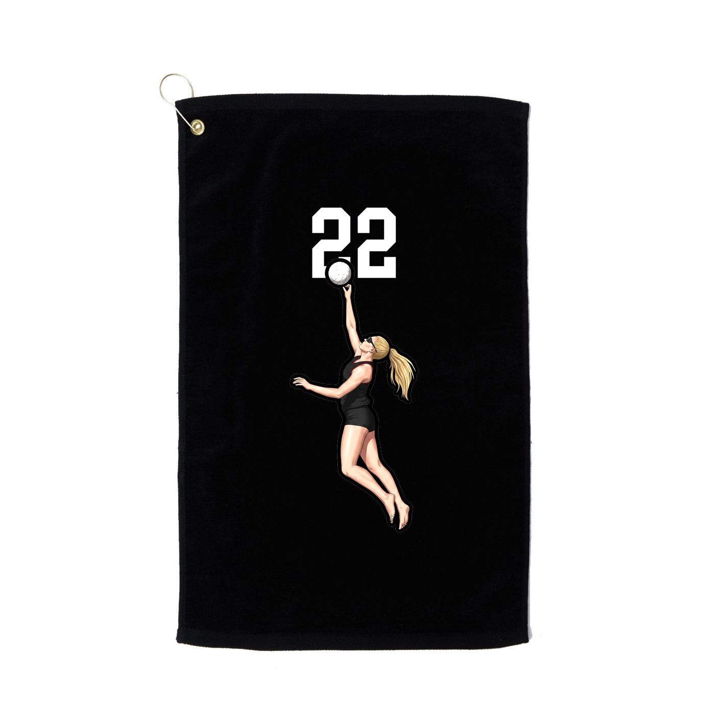 Golf Towel — Number Top in Black
