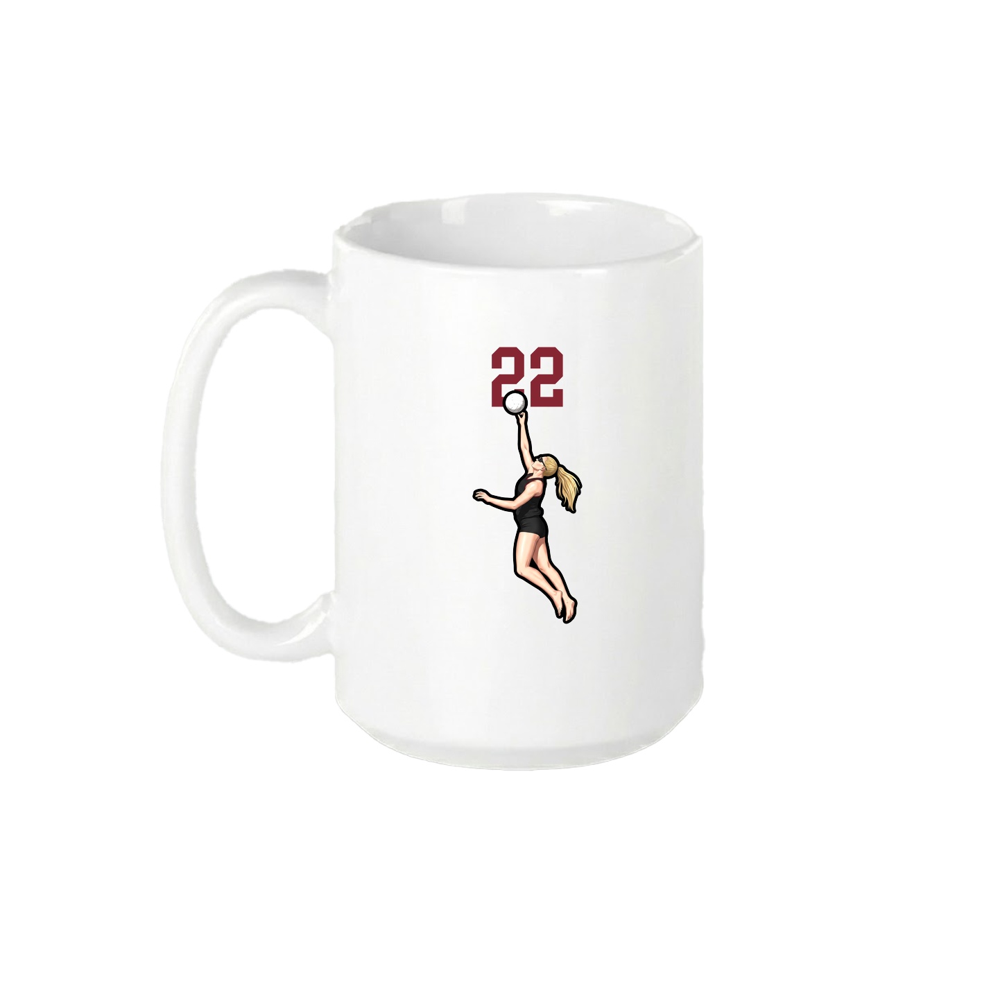 15oz Coffee Mug — Number Top in White