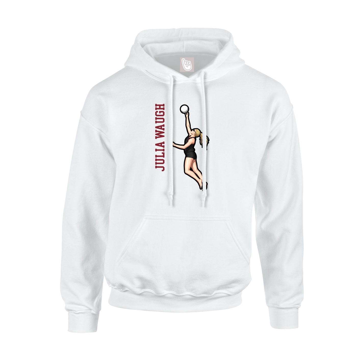 Youth Hoodie — Name Vertical in White