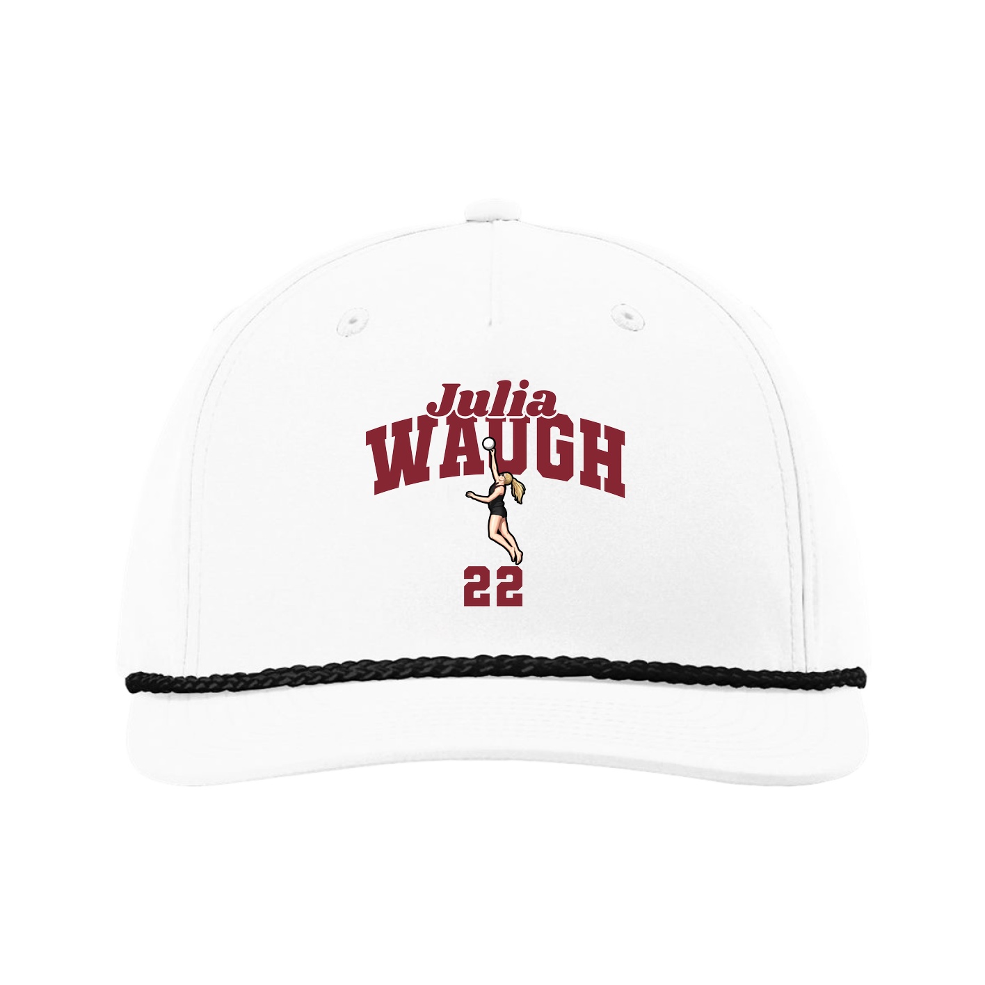 Five-Panel Classic Rope Cap — Signature Arch in White