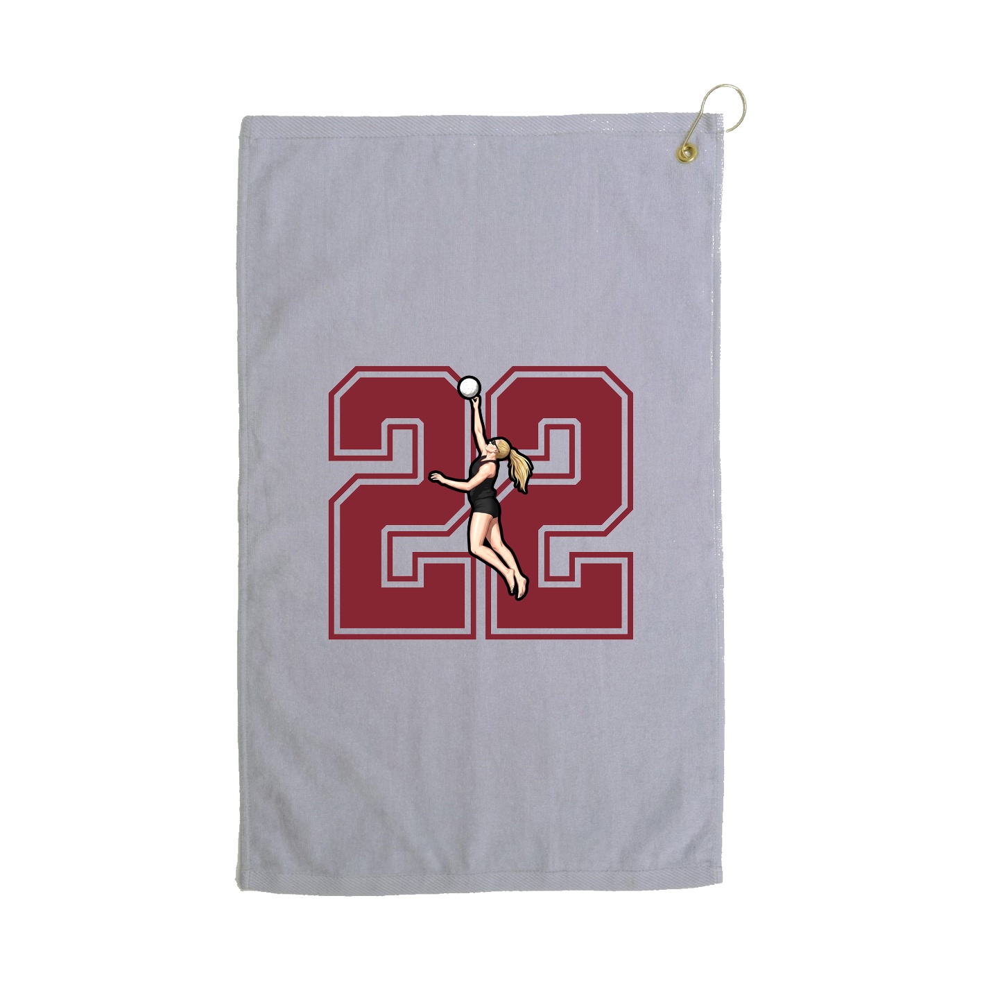 Golf Towel — Number in Grey
