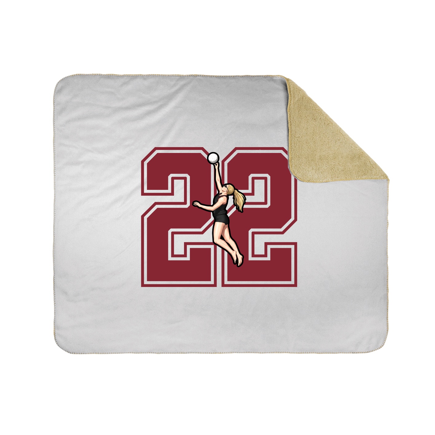 Throw Blanket — Number in White