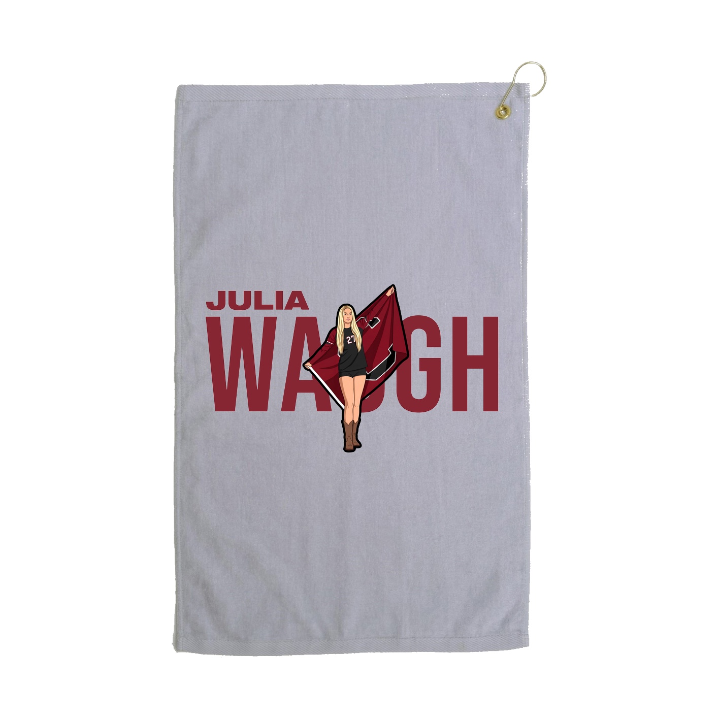 Golf Towel — Player Name in Grey