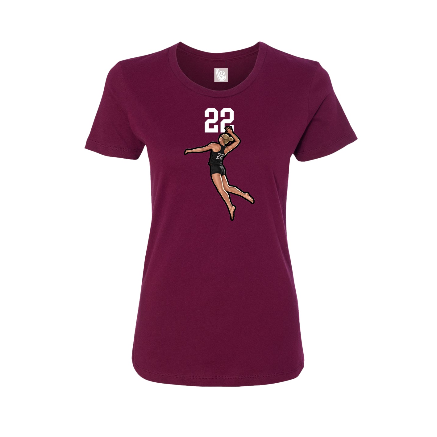 Womens Tee — Number Top in Maroon
