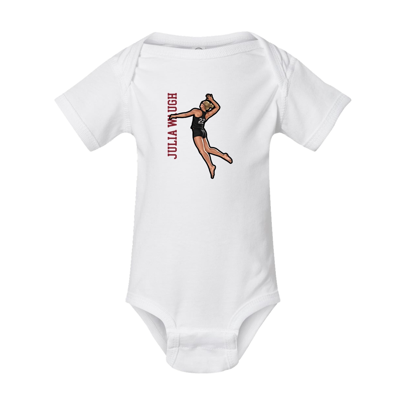 Baby Onesie — Name Vertical in White