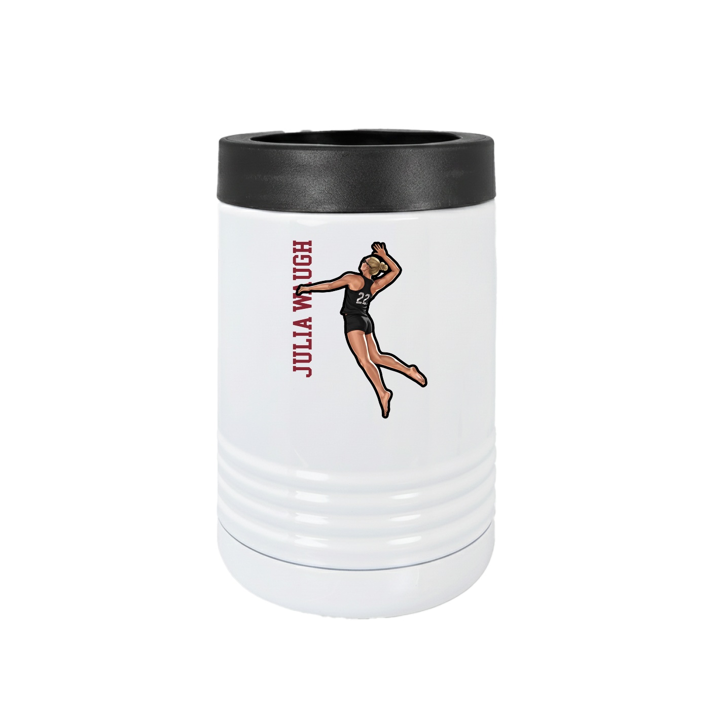 Beverage Holder — Name Vertical in White