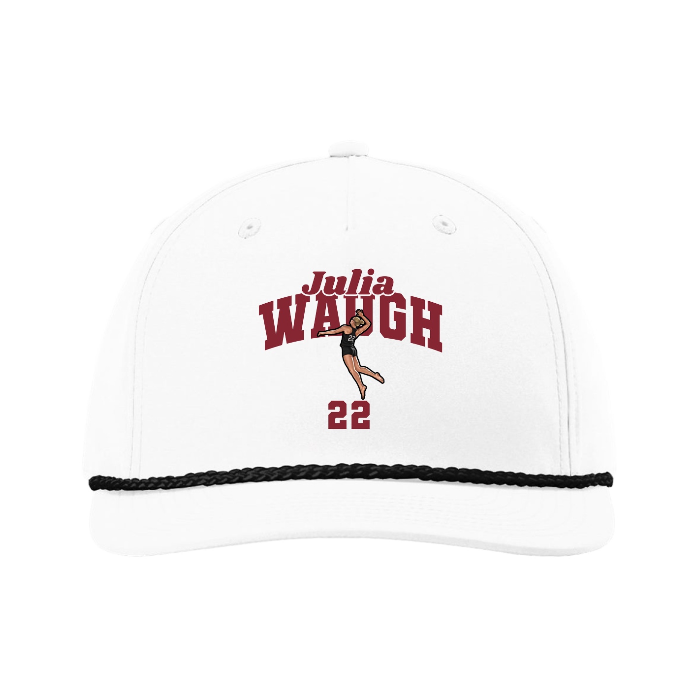 Five-Panel Classic Rope Cap — Signature Arch in White