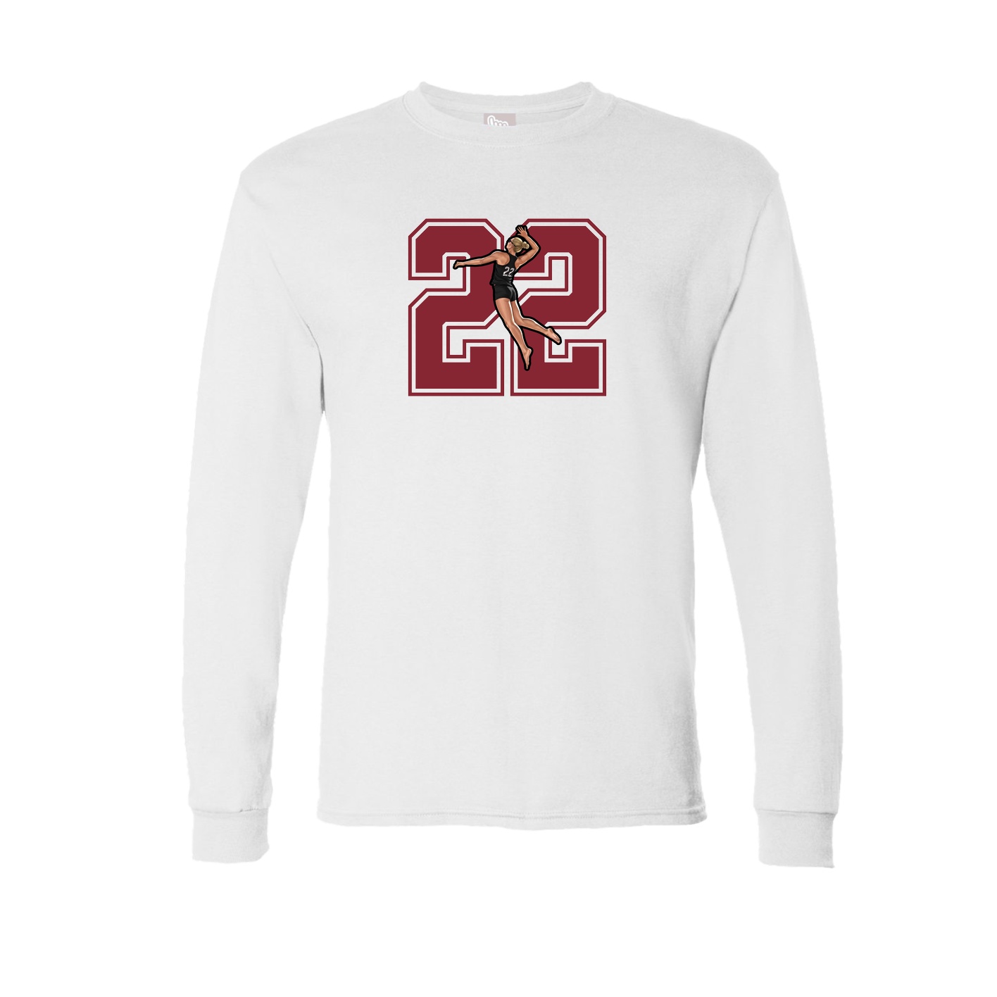 Long Sleeve Tee — Number in White