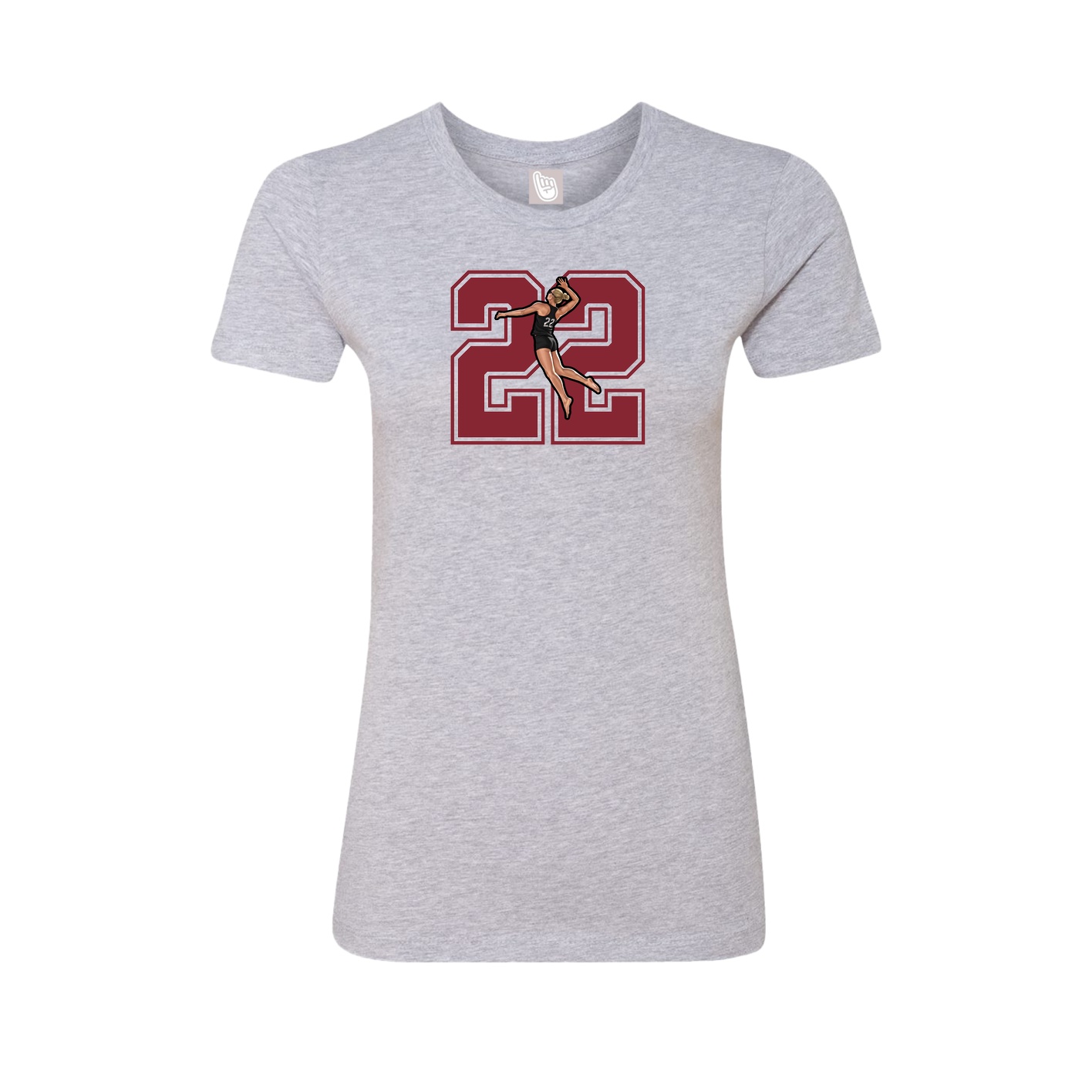 Fitted Women's Tee — Number in Grey