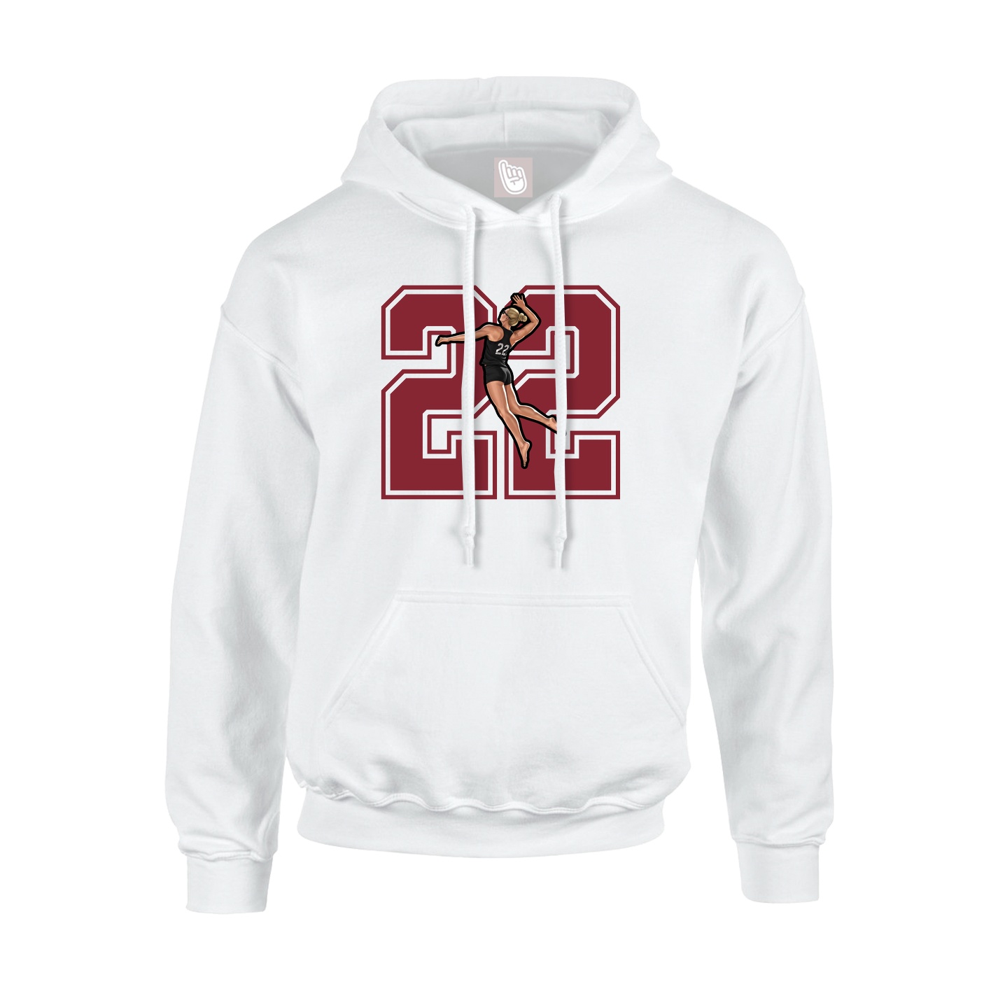 Hoodie — Number in White