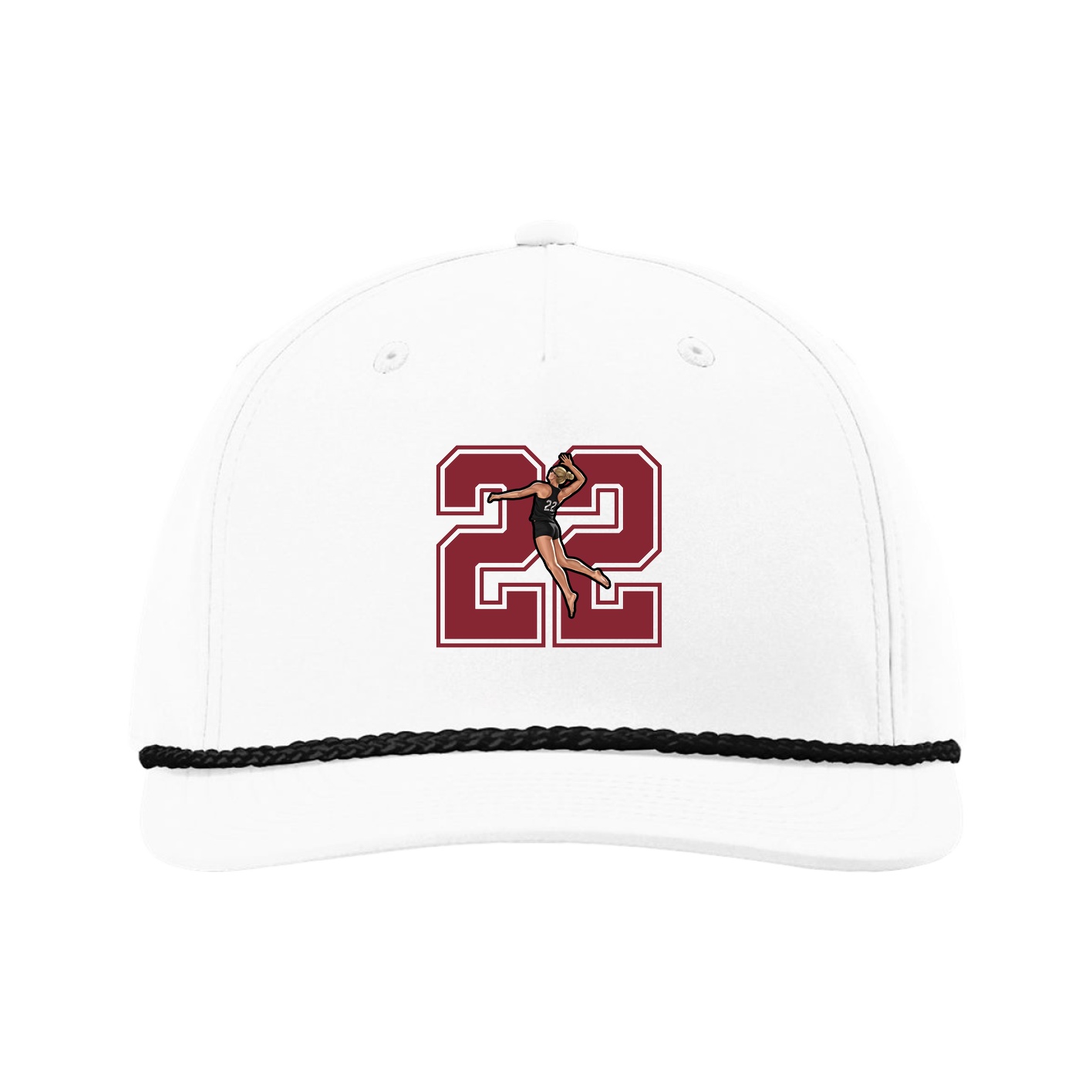 Five-Panel Classic Rope Cap — Number in White