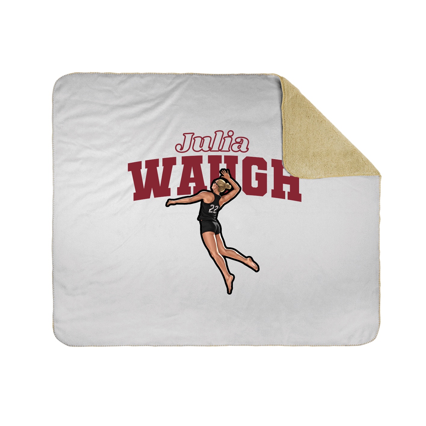 Throw Blanket — Name Arch in White
