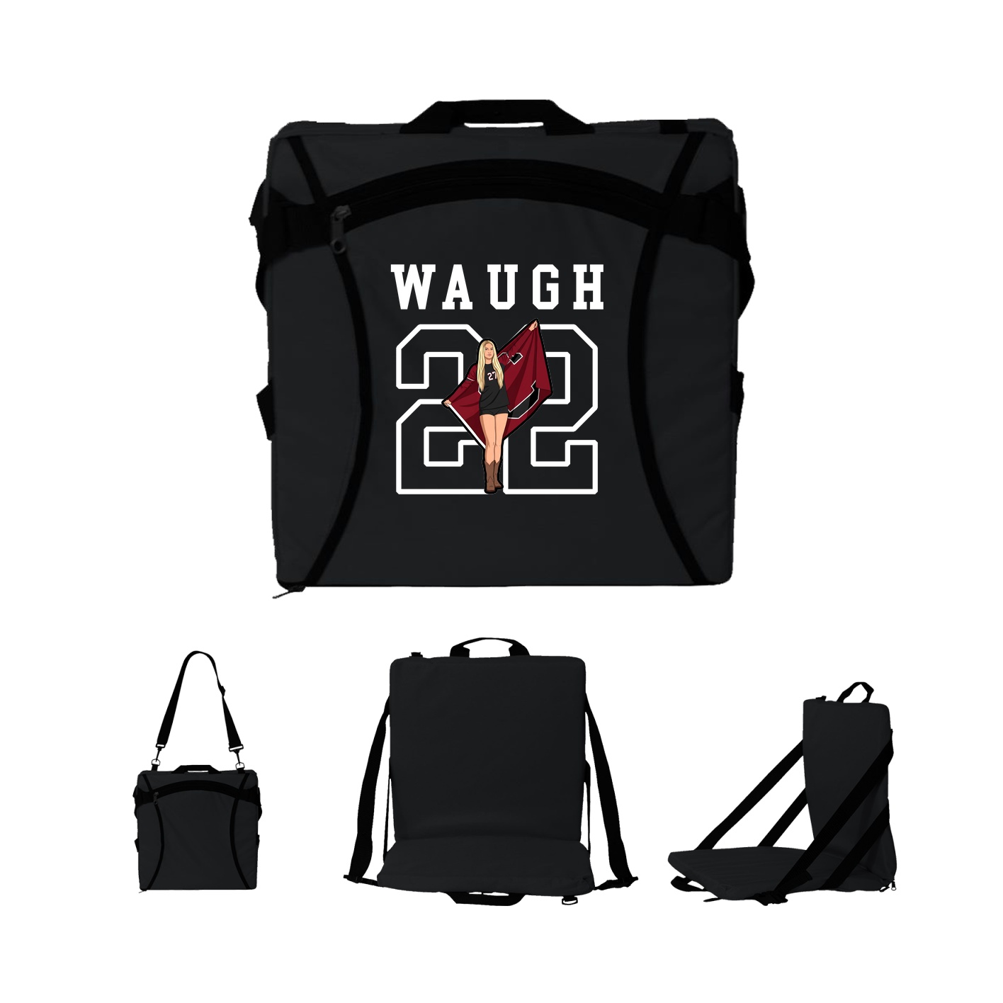 Folding Stadium Seat — Shirsey in Black