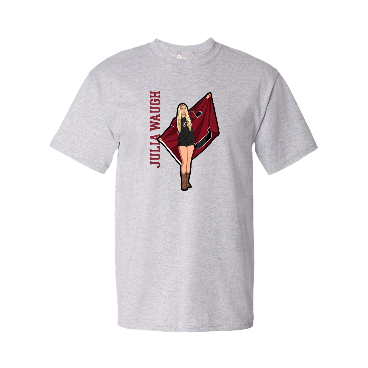 Tee — Name Vertical in Grey