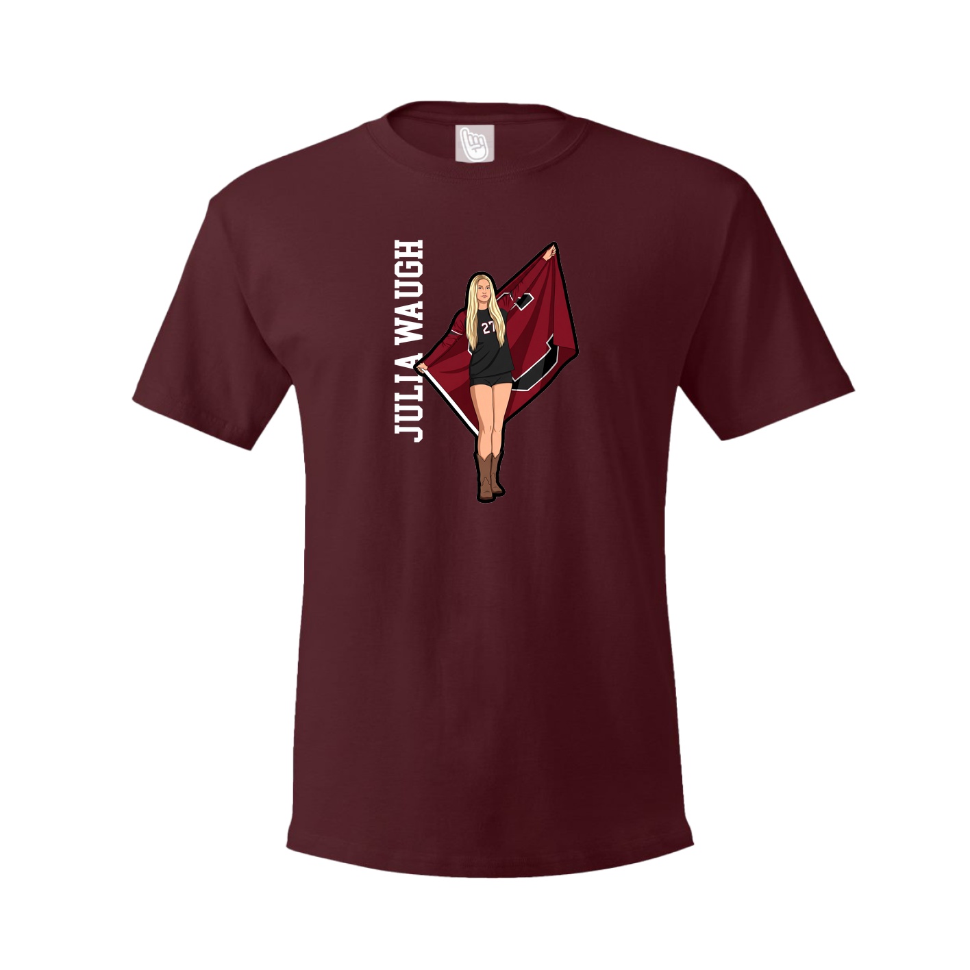 Tee — Name Vertical in Maroon