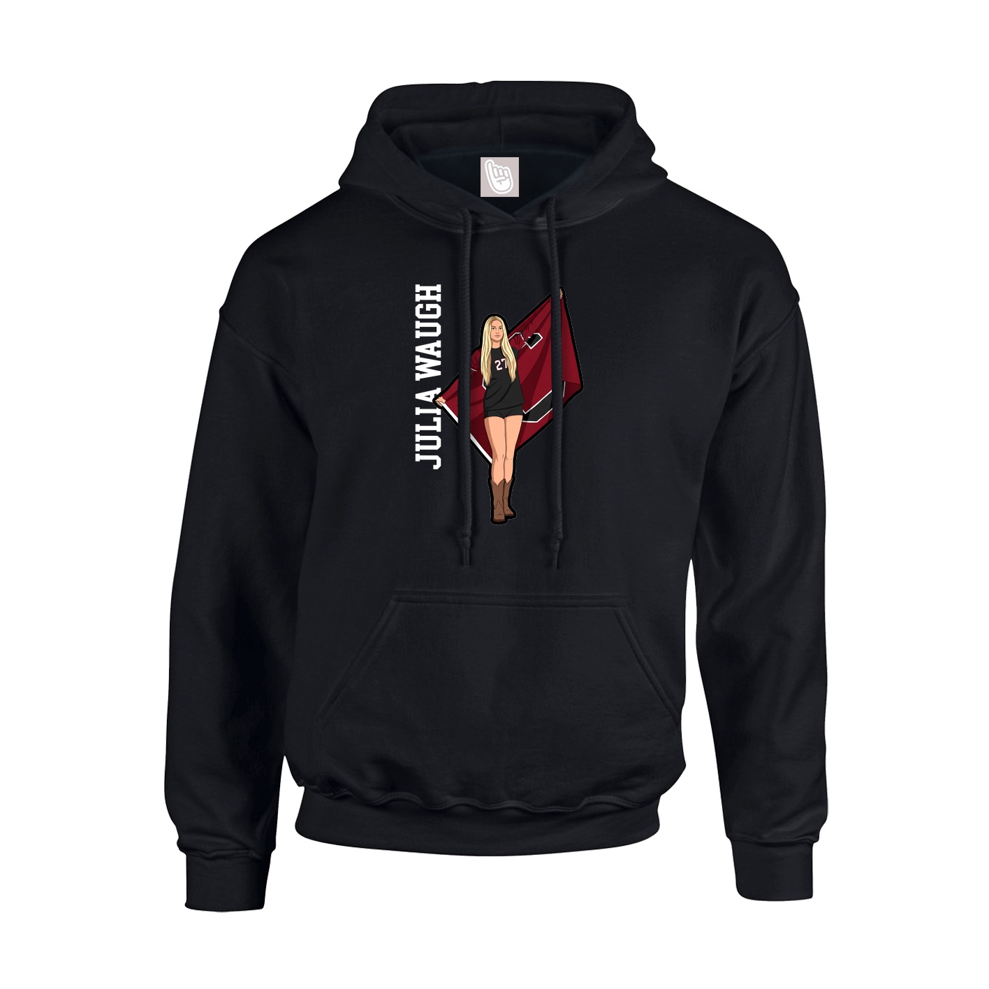 Youth Hoodie — Name Vertical in Black