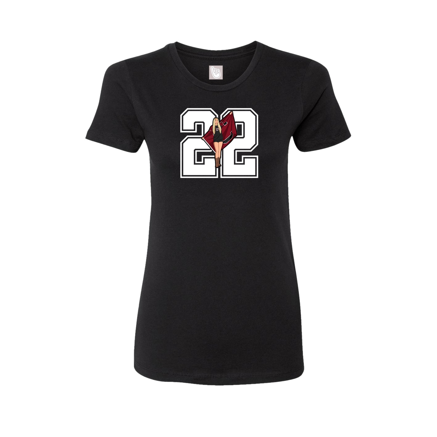 Womens Tee — Number in Black
