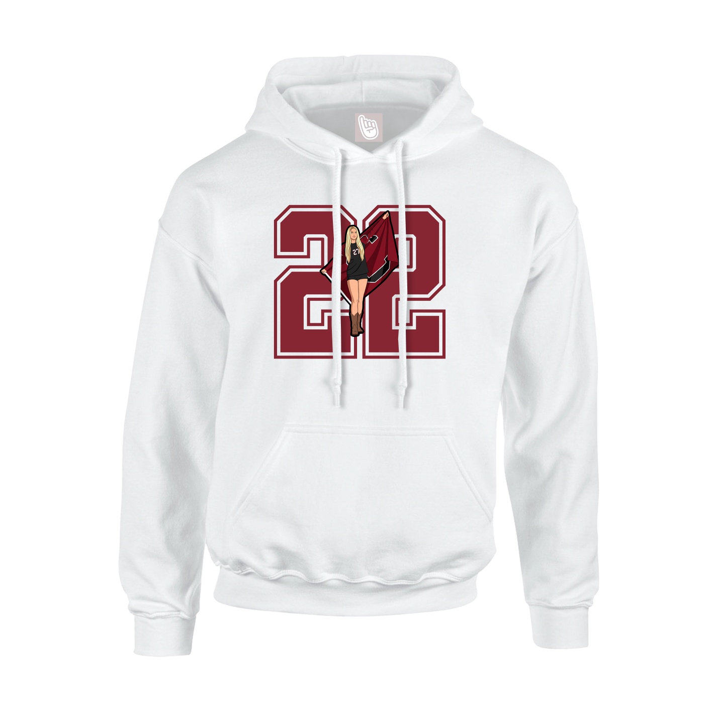 Hoodie — Number in White
