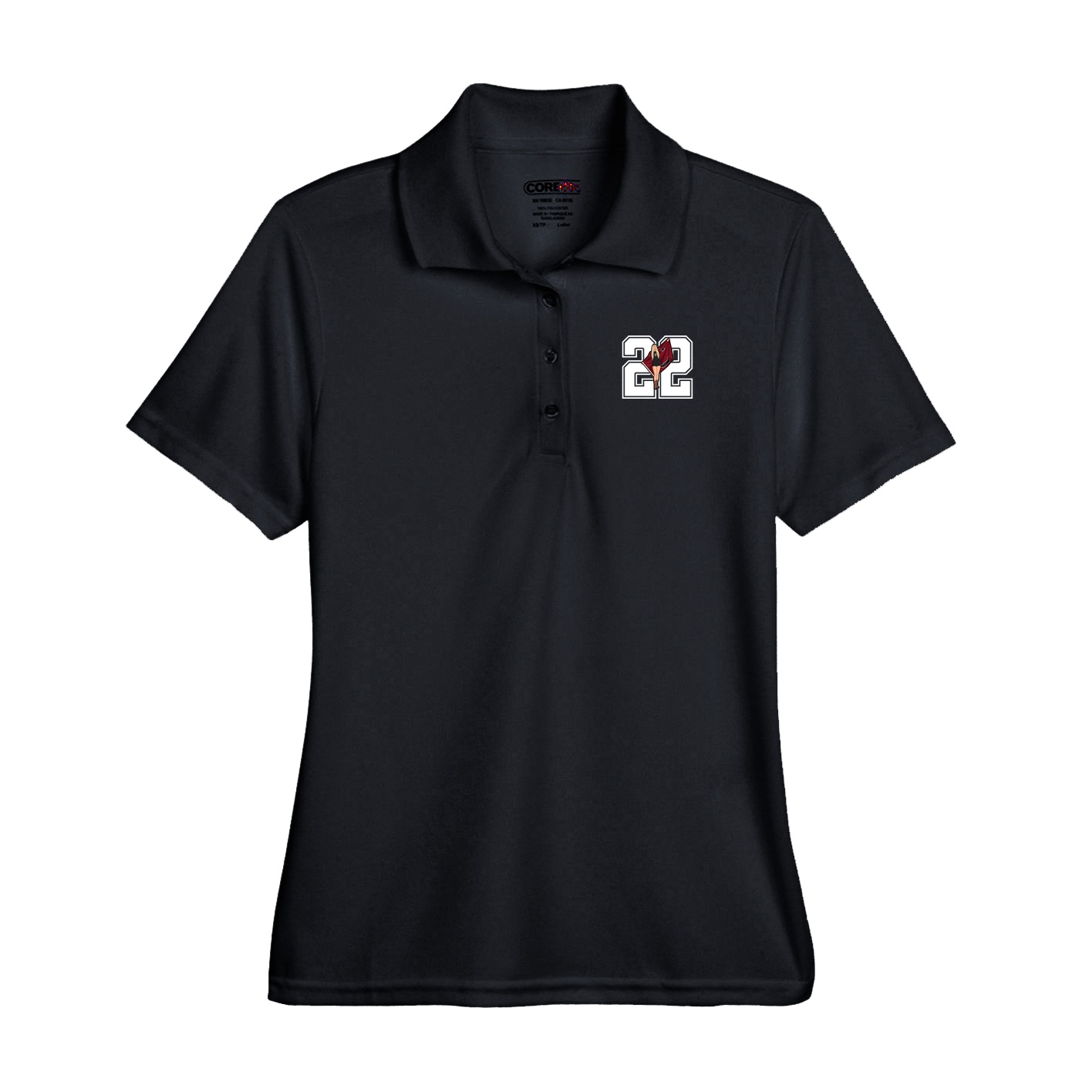 Performance Polo — Number in Black