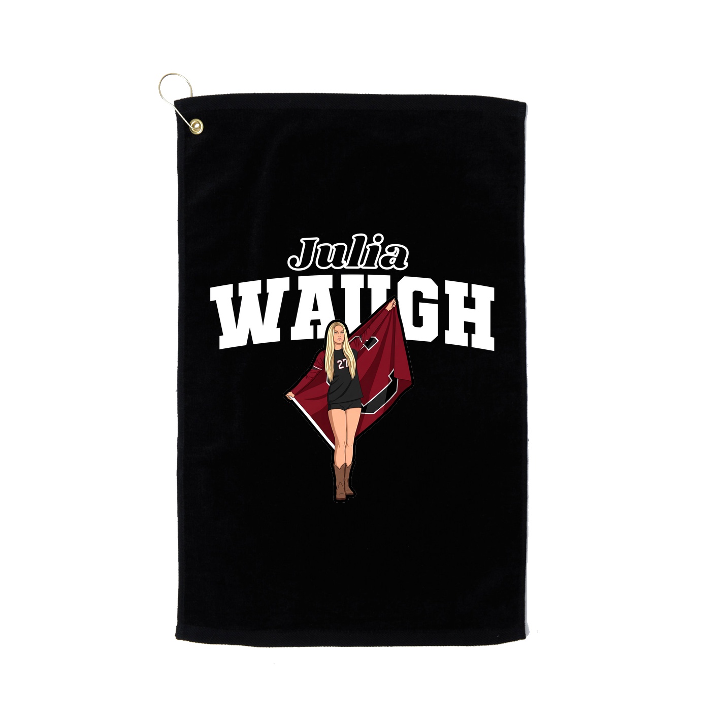 Golf Towel — Name Arch in Black