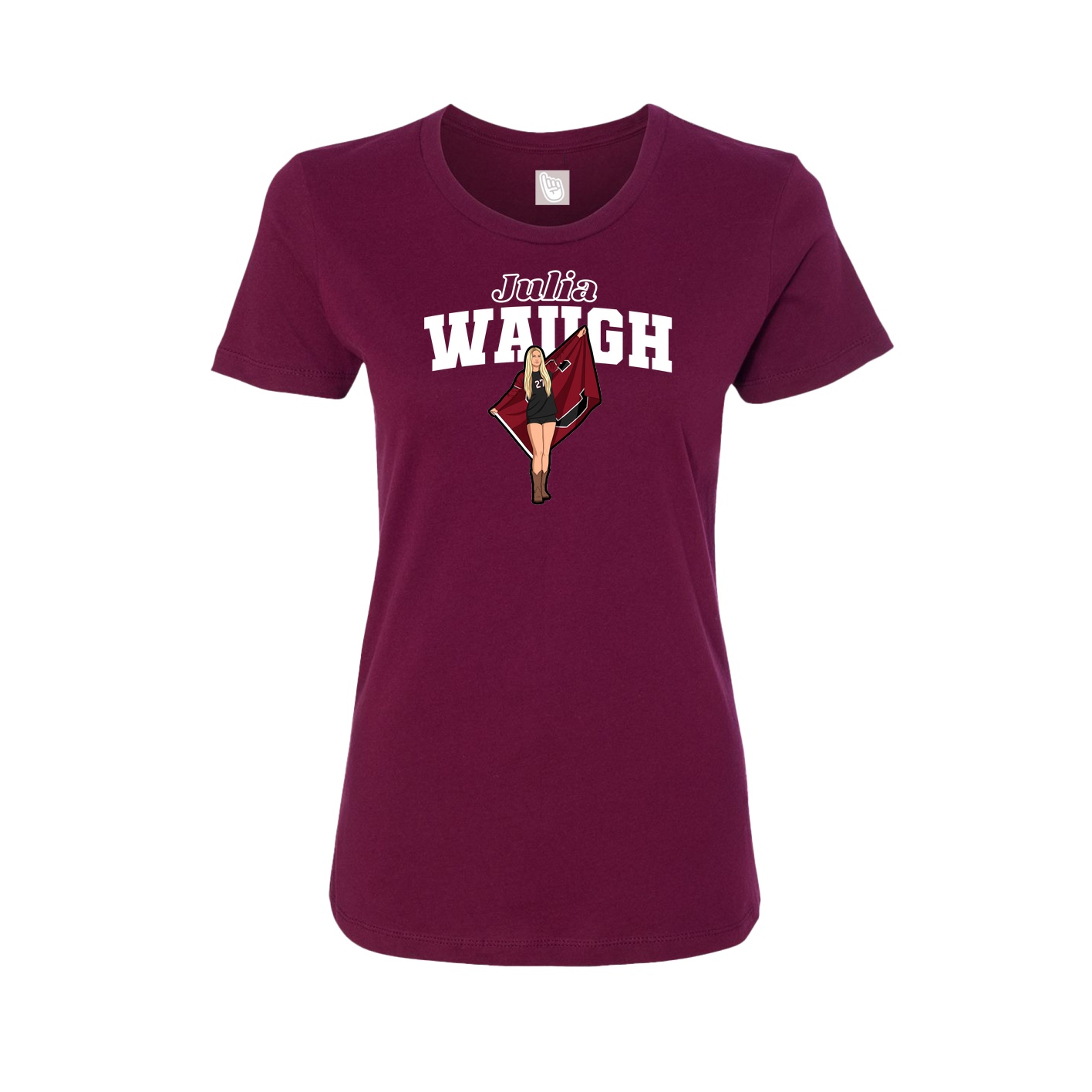Womens Tee — Name Arch in Maroon