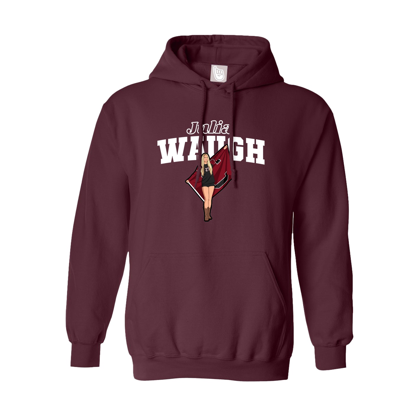Hoodie — Name Arch in Maroon