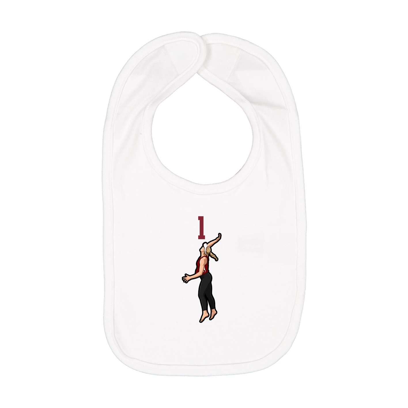 Infant Bib — Number Top in White