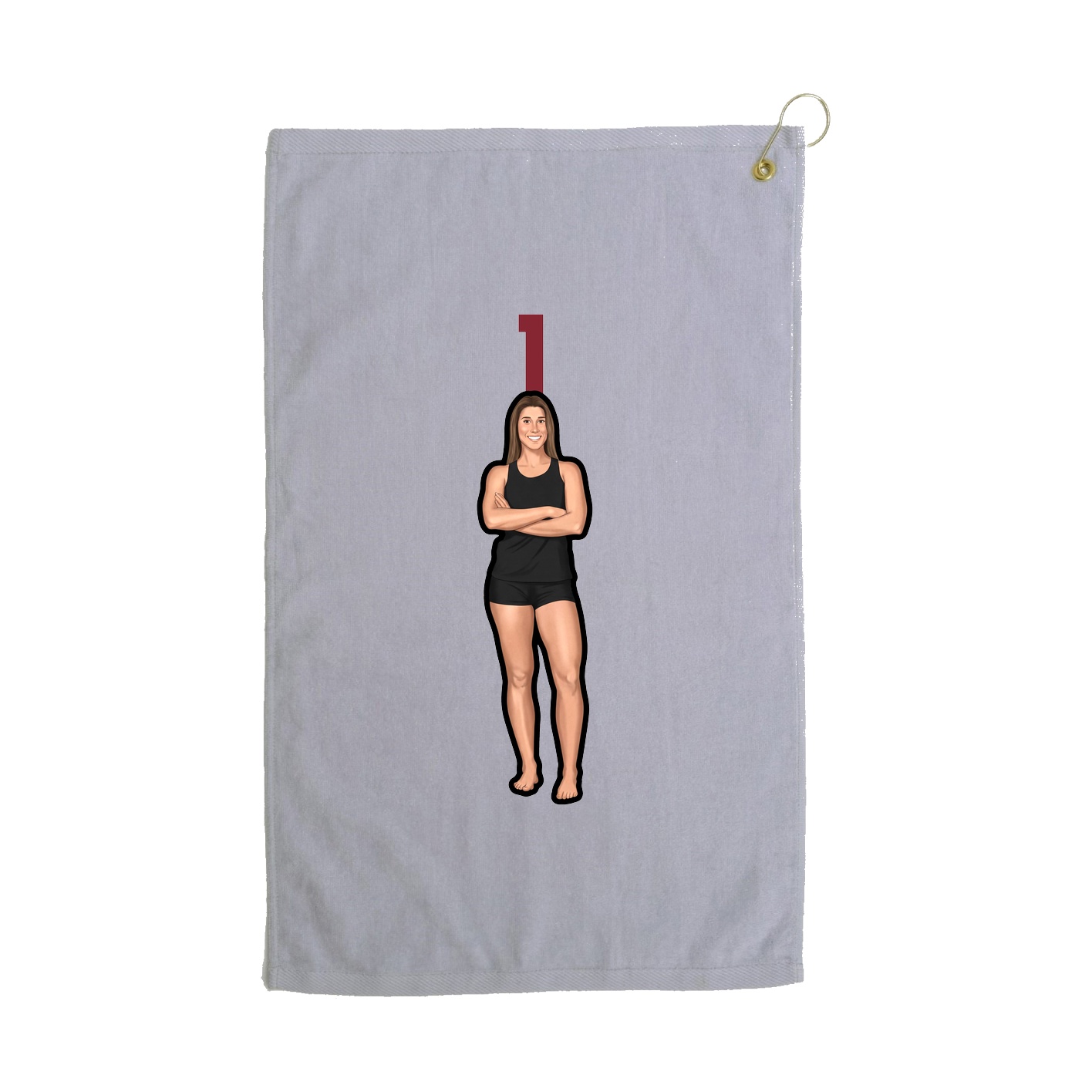 Golf Towel — Number Top in Grey
