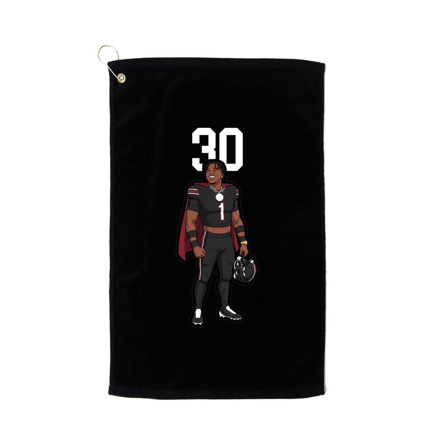 Golf Towel — Number Top in Black