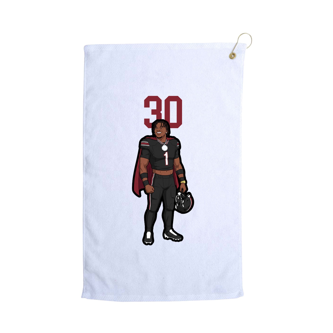 Golf Towel — Number Top in White