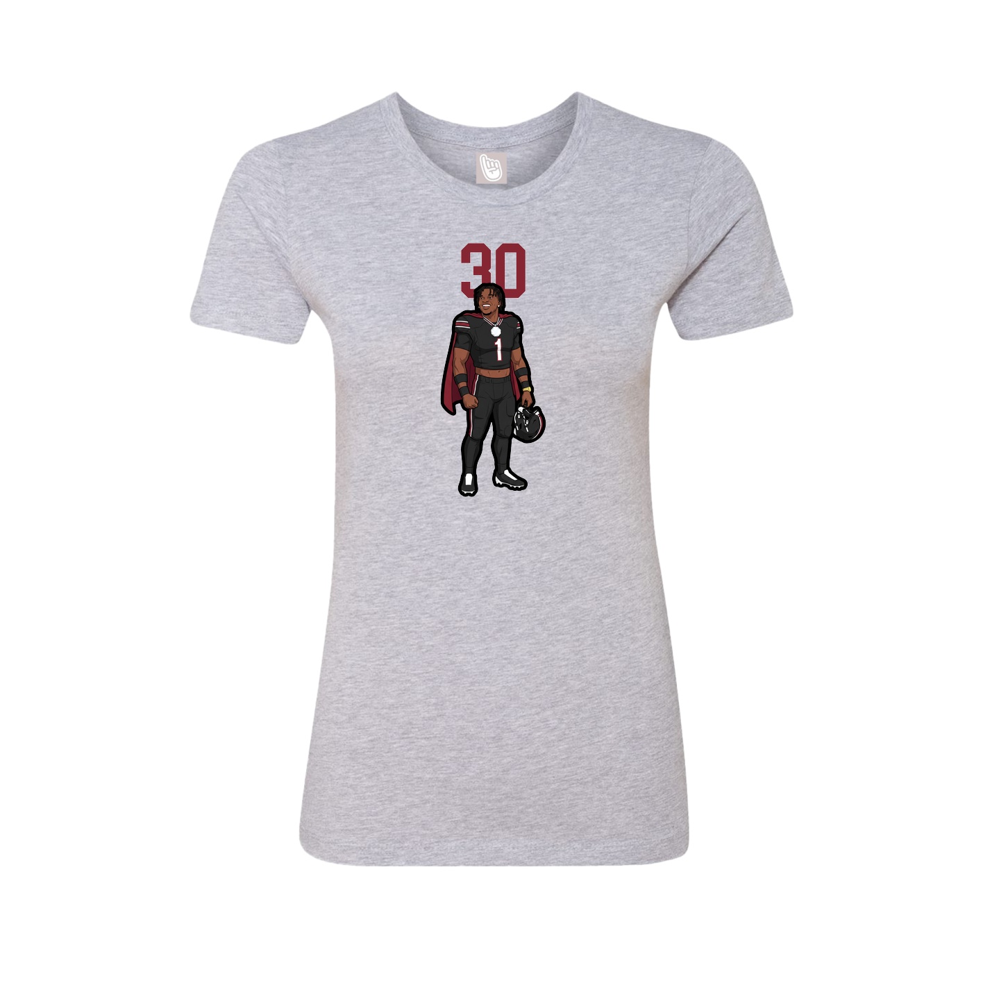 Womens Tee — Number Top in Grey