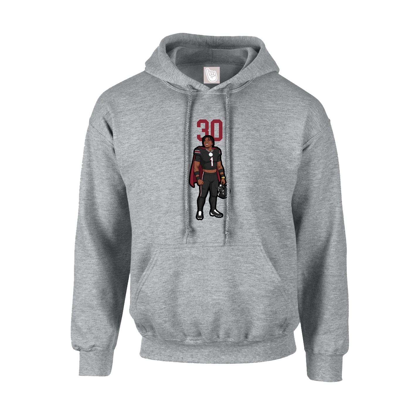 Hoodie — Number Top in Grey