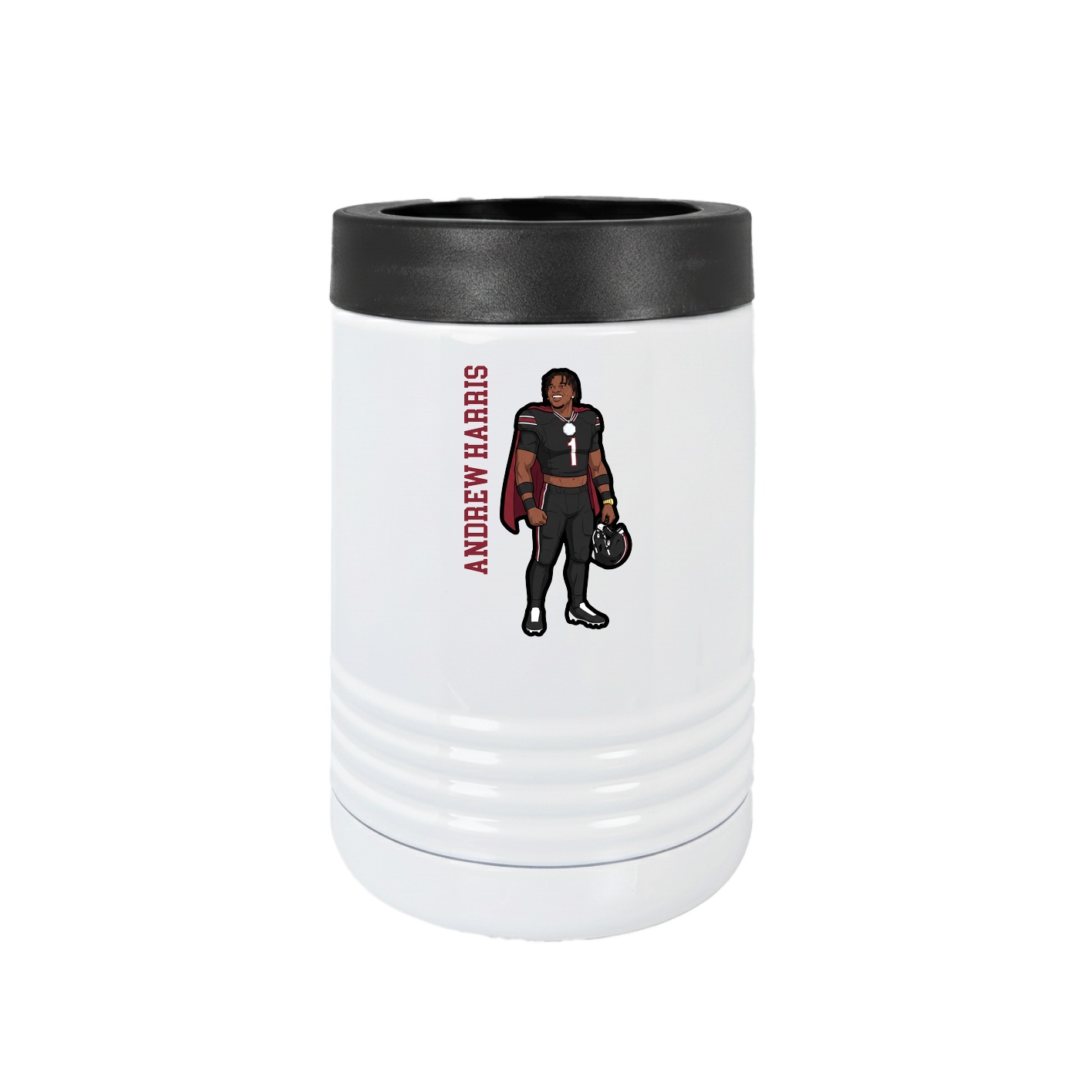 Beverage Holder — Name Vertical in White
