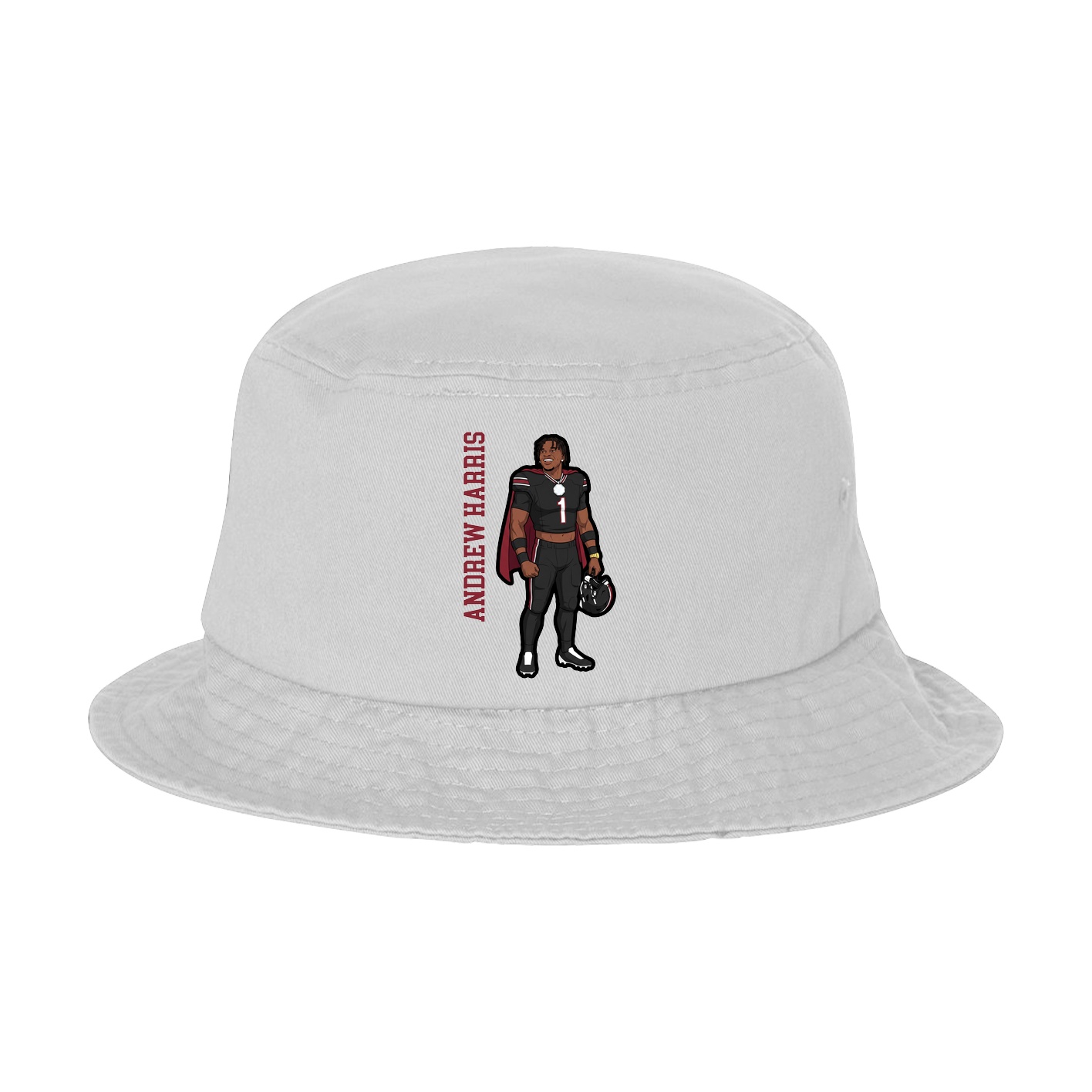 Bucket Cap — Name Vertical in White
