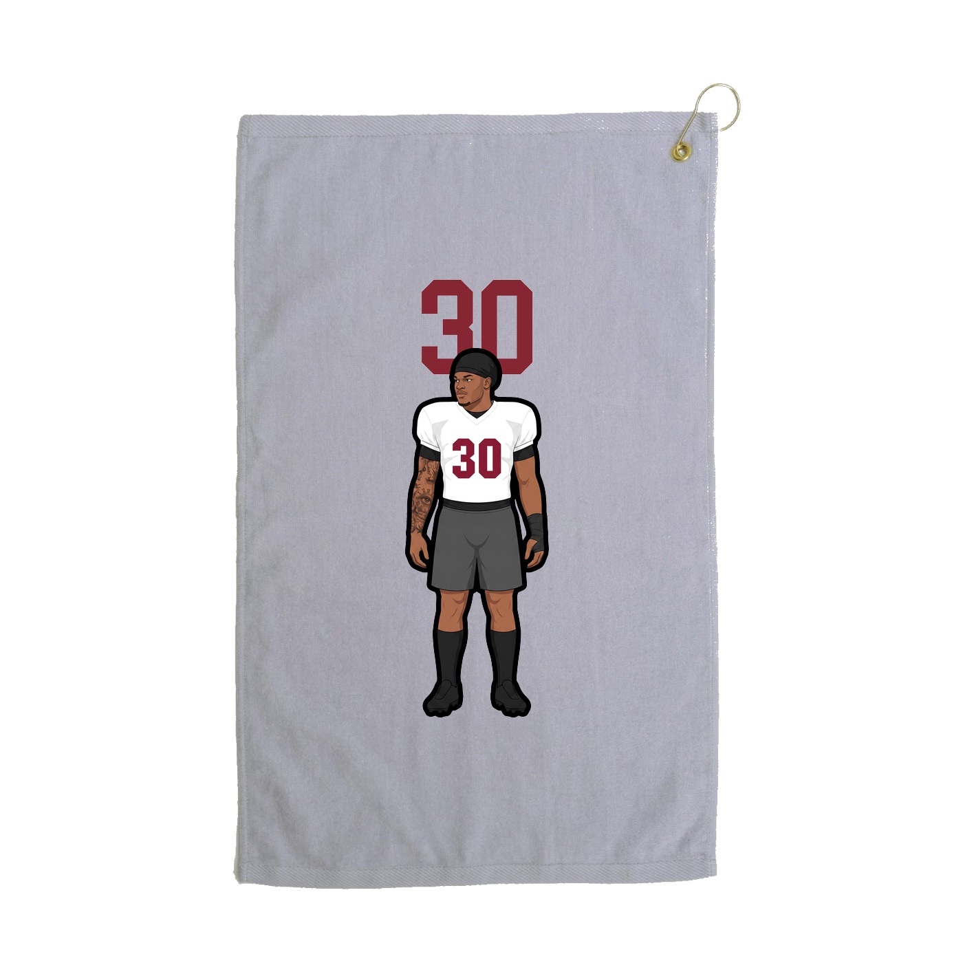 Golf Towel — Number Top in Grey