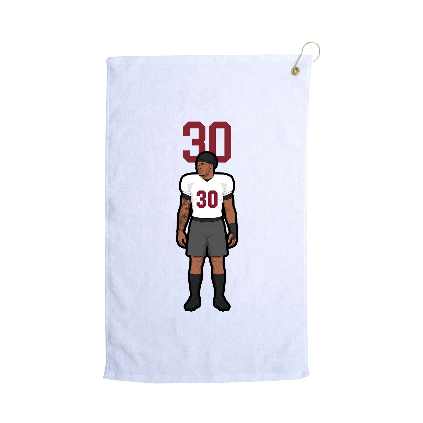Golf Towel — Number Top in White