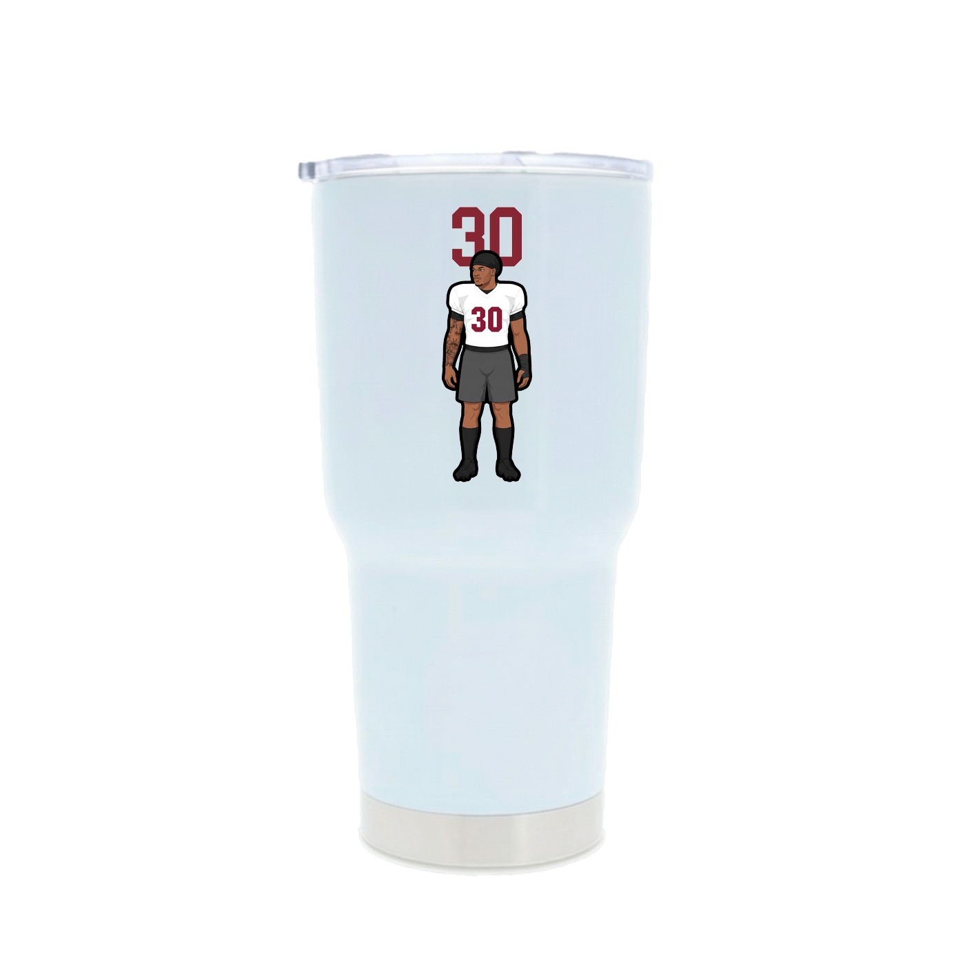 30oz Stainless Steel Tumbler — Number Top in White