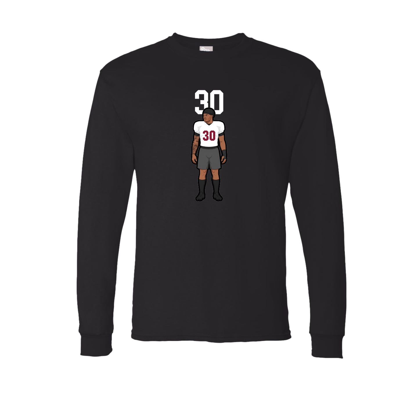 Long Sleeve Tee — Number Top in Black