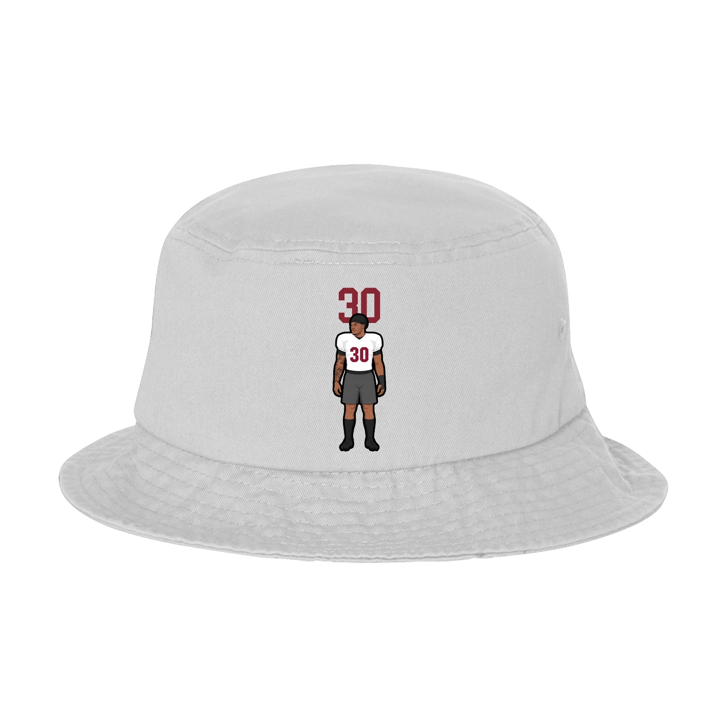 Bucket Cap — Number Top in White