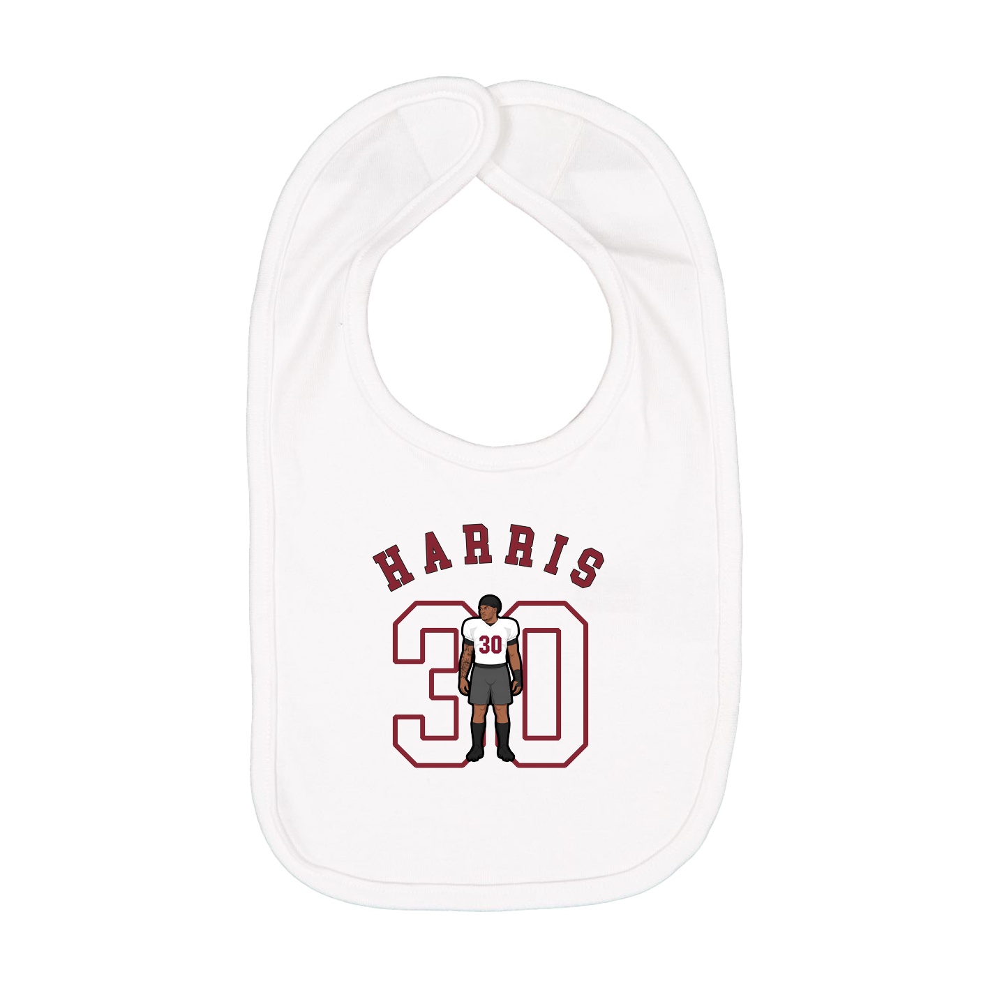 Infant Bib — Shirsey Arch in White