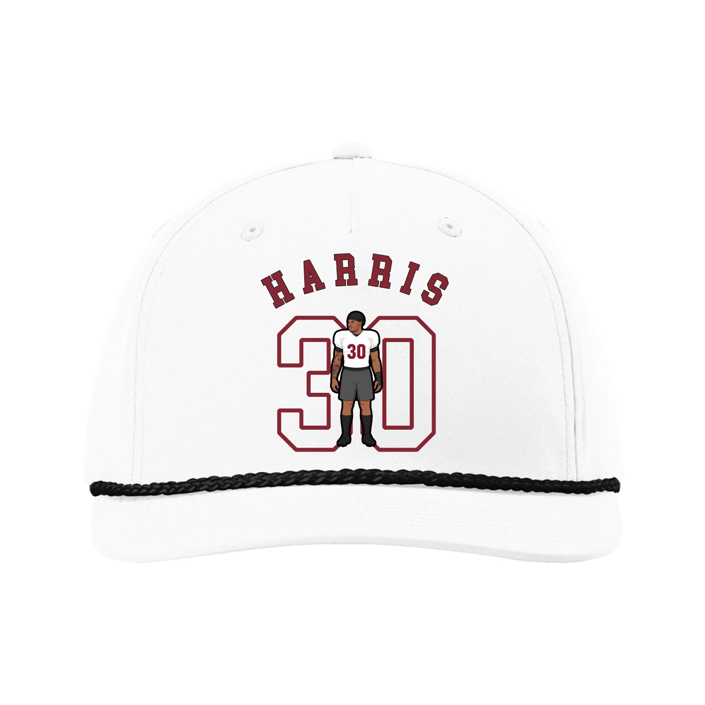 Five-Panel Classic Rope Cap — Shirsey Arch in White