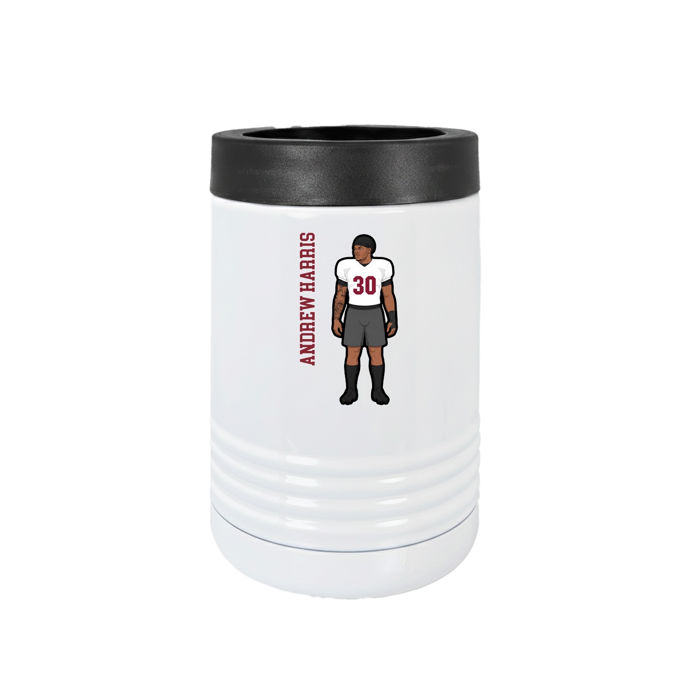 Beverage Holder — Name Vertical in White
