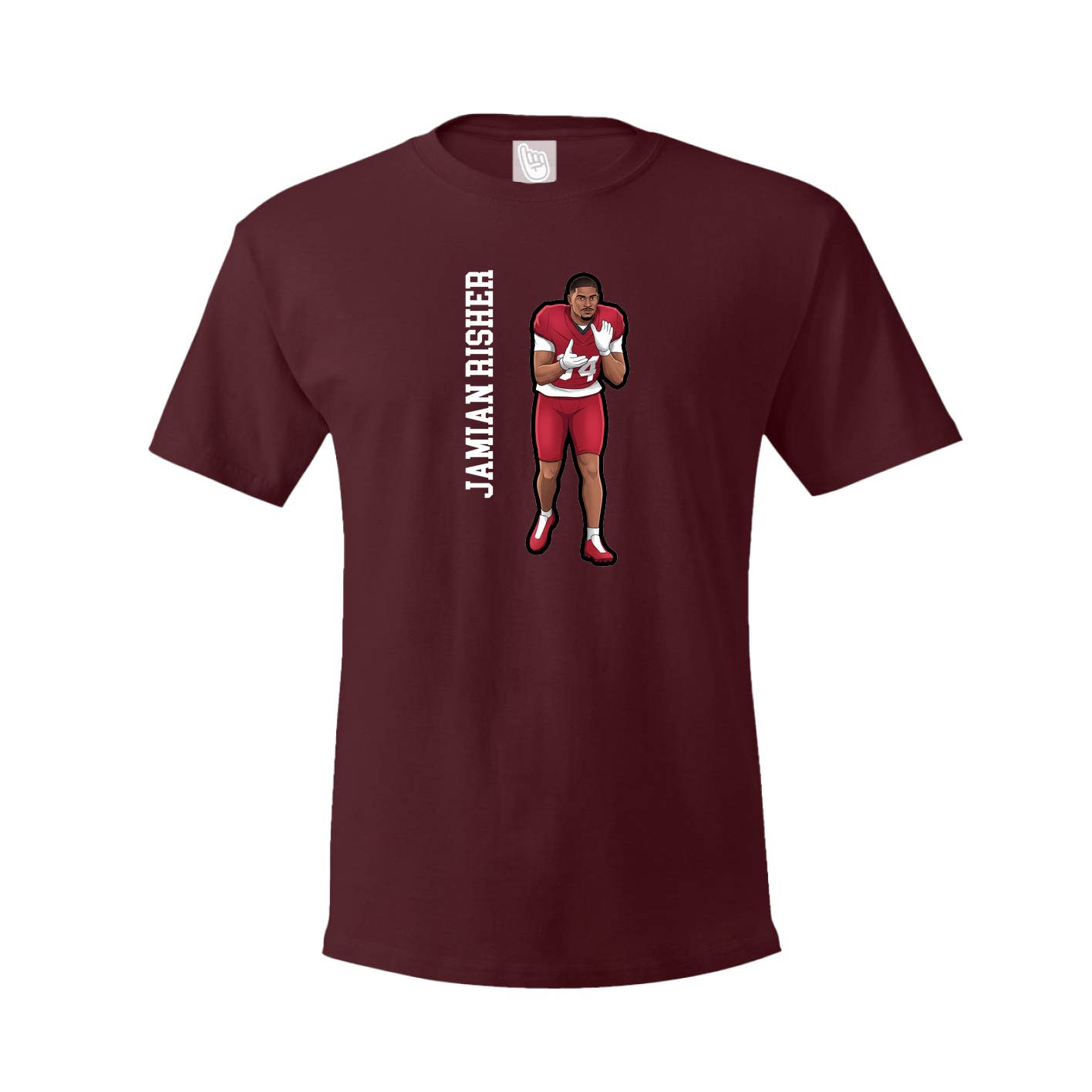 Youth Tee — Name Vertical in Maroon